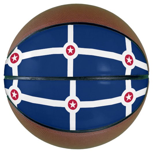 Volledig Basketball met vlag van Indianapolis, VS Basketbal (Voorkant)