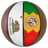 Volledig Basketball met vlag van Los Angeles, VS Mini Basketbal (Verticaal)