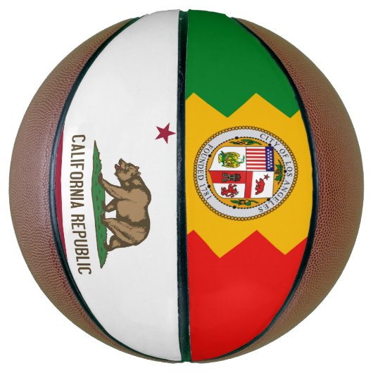 Volledig Basketball met vlag van Los Angeles, VS Mini Basketbal (Verticaal)