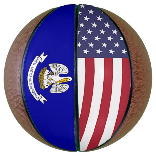 Volledig Basketball met vlag van Louisiana, VS Mini Basketbal (Verticaal)