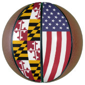 Volledig Basketball met vlag van Maryland, VS Mini Basketbal (Verticaal)