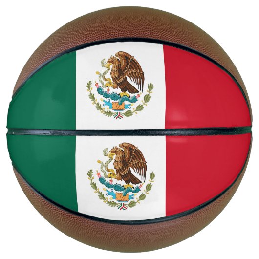 Volledig Basketball met vlag van Mexico Basketbal (Voorkant)
