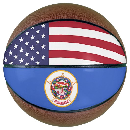 Volledig Basketball met vlag van Minnesota USA Mini Basketbal (Voorkant)