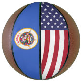 Volledig Basketball met vlag van Minnesota USA Mini Basketbal (Verticaal)