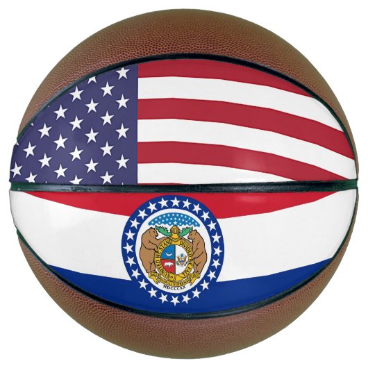 Volledig Basketball met vlag van Missouri USA Basketbal (Voorkant)