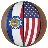 Volledig Basketball met vlag van Missouri USA Basketbal (Verticaal)