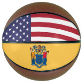 Volledig Basketball met vlag van New Jersey VS Mini Basketbal (Voorkant)
