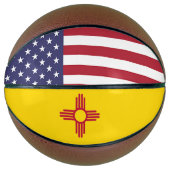 Volledig Basketball met vlag van New Mexico USA Mini Basketbal (Voorkant)