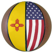 Volledig Basketball met vlag van New Mexico USA Mini Basketbal (Verticaal)