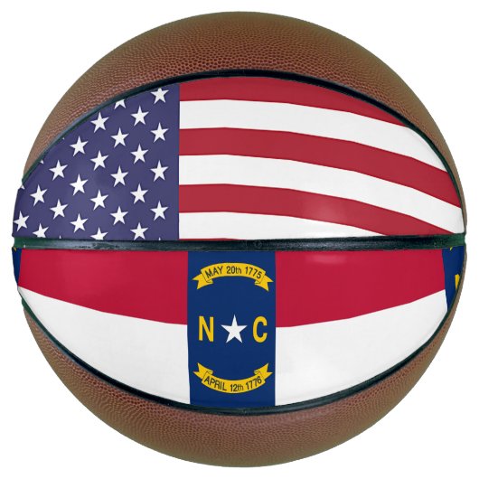 Volledig Basketball met vlag van North Carolina Mini Basketbal (Voorkant)