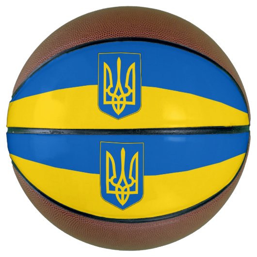 Volledig Basketball met vlag van Oekraïne Basketbal (Voorkant)
