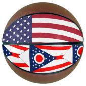 Volledig Basketball met vlag van Ohio, VS Basketbal (Voorkant)