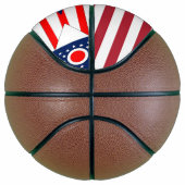 Volledig Basketball met vlag van Ohio, VS Basketbal (Rechts)