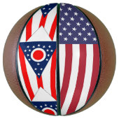Volledig Basketball met vlag van Ohio, VS Basketbal (Verticaal)