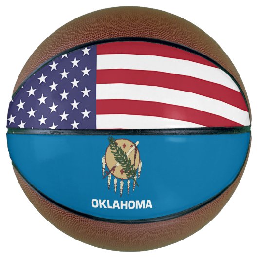 Volledig Basketball met vlag van Oklahoma, VS Mini Basketbal (Voorkant)