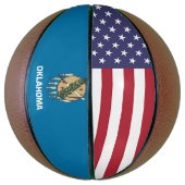 Volledig Basketball met vlag van Oklahoma, VS Mini Basketbal (Verticaal)