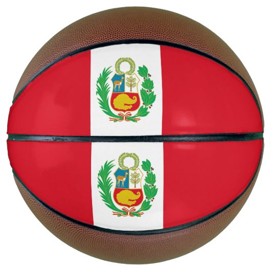 Volledig Basketball met vlag van Peru Basketbal (Voorkant)