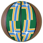 Volledig Basketball met vlag van Portland, VS Basketbal (Verticaal)