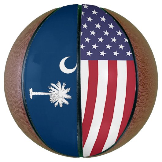 Volledig Basketball met vlag van South Carolina Basketbal (Verticaal)