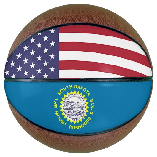 Volledig Basketball met vlag van South Dakota Basketbal (Voorkant)