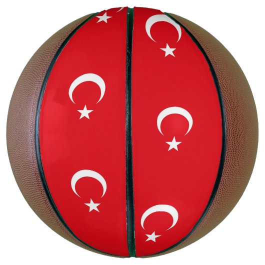 Volledig Basketball met vlag van Turkije Mini Basketbal (Verticaal)