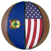 Volledig Basketball met vlag van Vermont Basketbal (Verticaal)