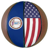 Volledig Basketball met vlag van Virginia Mini Basketbal (Verticaal)