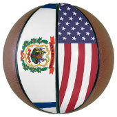 Volledig Basketball met vlag van West-Virginia Mini Basketbal (Verticaal)