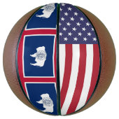 Volledig Basketball met vlag van Wyoming State Mini Basketbal (Verticaal)