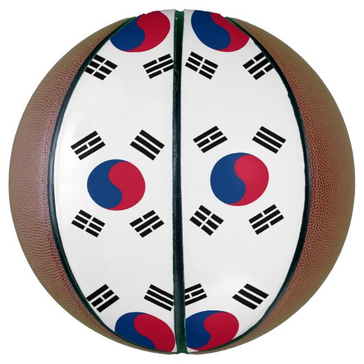 Volledig Basketball met vlag van Zuid-Korea Basketbal (Verticaal)