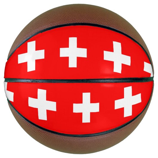Volledig Basketball met vlag van Zwitserland Basketbal (Voorkant)