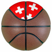 Volledig Basketball met vlag van Zwitserland Basketbal (Rechts)