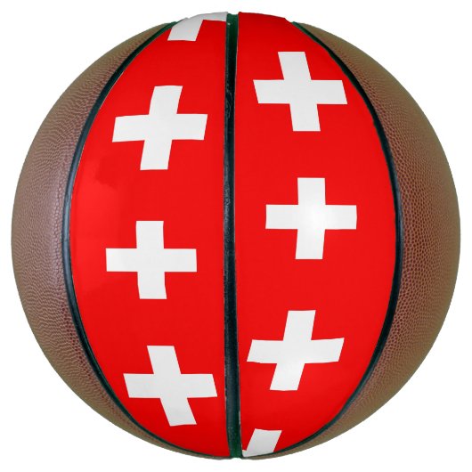 Volledig Basketball met vlag van Zwitserland Basketbal (Verticaal)