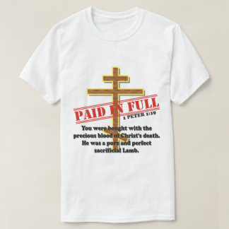 VOLLEDIG BETAALD DOOR HET BLOED VAN DE CHRIST T-SHIRT