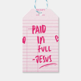 'Volledig Betaald - Jezus' Roze Ontvangstbewijs Ch Cadeaulabel