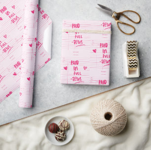 'Volledig Betaald - Jezus' Roze Ontvangstbewijs Ch Cadeaupapier