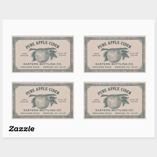 Volledig bewerkbaar  Apple Cider Label (Vel)