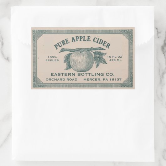 Volledig bewerkbaar  Apple Cider Label (Tas)