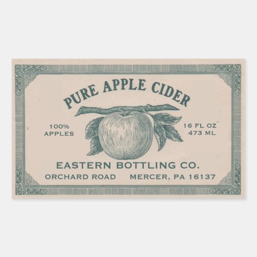 Volledig bewerkbaar Apple Cider Label (Voorkant)