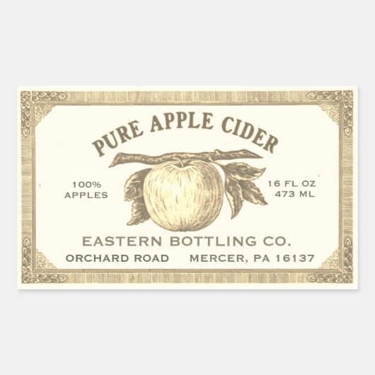 Volledig bewerkbaar  Golden Apple Cider Label (Voorkant)