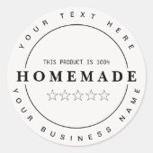 Volledig bewerkbaar Klein Zakelijk HOMEMADE Ronde Sticker (Voorkant)