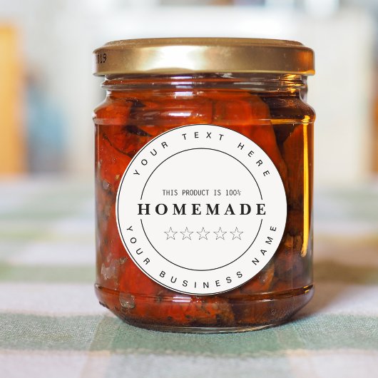 Volledig bewerkbaar Klein Zakelijk THUISGEMAAKT Ronde Sticker