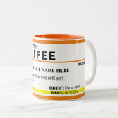 VOLLEDIG BEWERKBAAR Voorschrift Koffie Mok (Voorkant rechts)