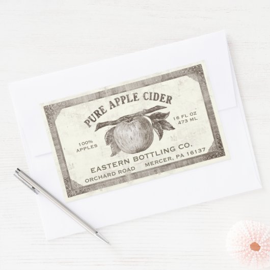 Volledig bewerkbare  Apple Cider Label Grunge (Envelop)
