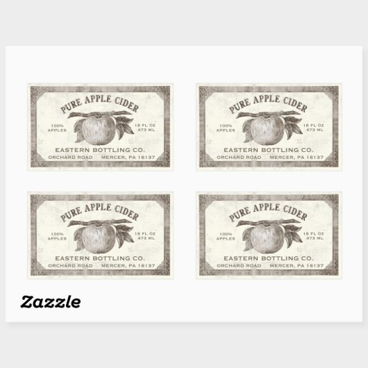 Volledig bewerkbare  Apple Cider Label Grunge (Vel)