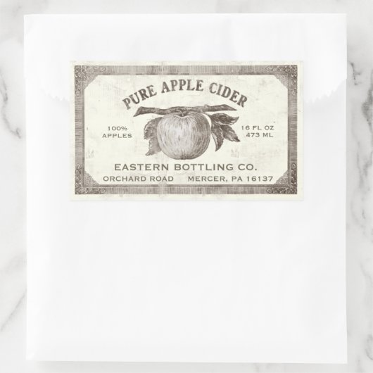 Volledig bewerkbare Apple Cider Label Grunge (Tas)
