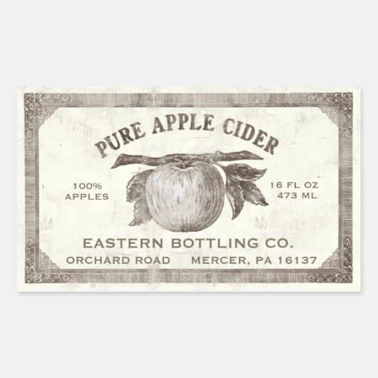 Volledig bewerkbare Apple Cider Label Grunge (Voorkant)