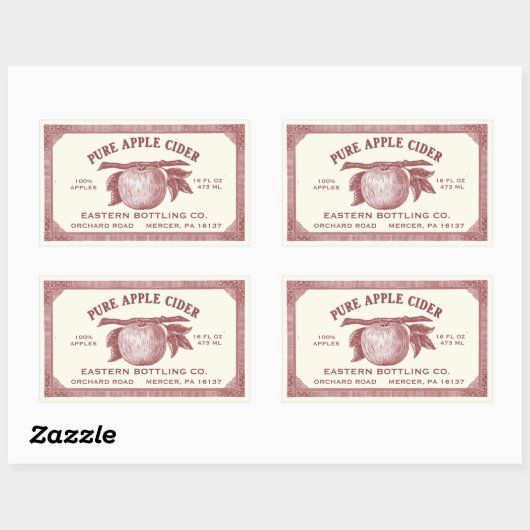 Volledig bewerkbare  Apple Cider Label Red (Vel)