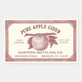Volledig bewerkbare  Apple Cider Label Red (Voorkant)