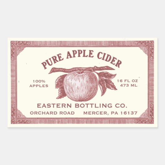 Volledig bewerkbare  Apple Cider Label Red (Voorkant)